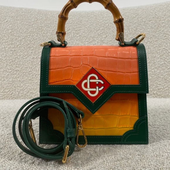 Authentic Pre-Owned CASABLANCA Women's Orange Gradient Embossed Mini Jeanne Bag - Picture 2 of 16